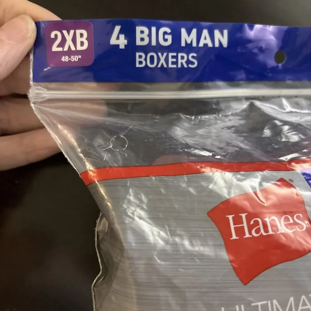 NEW Hanes Ultimate 4-Pack Tagless Boxers Mens 2XB BIG MAN Cool Comfort $42